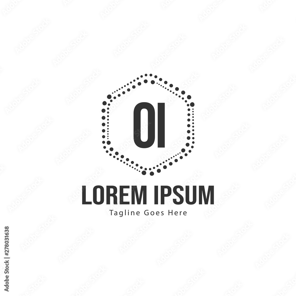 Fototapeta premium Initial OI logo template with modern frame. Minimalist OI letter logo vector illustration
