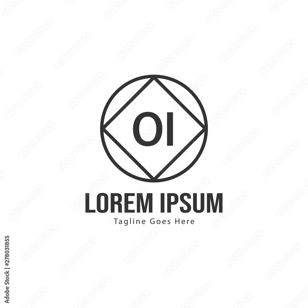 Initial OI logo template with modern frame. Minimalist OI letter logo vector illustration Initial OI logo template with modern frame. Minimalist OI letter logo vector illustration