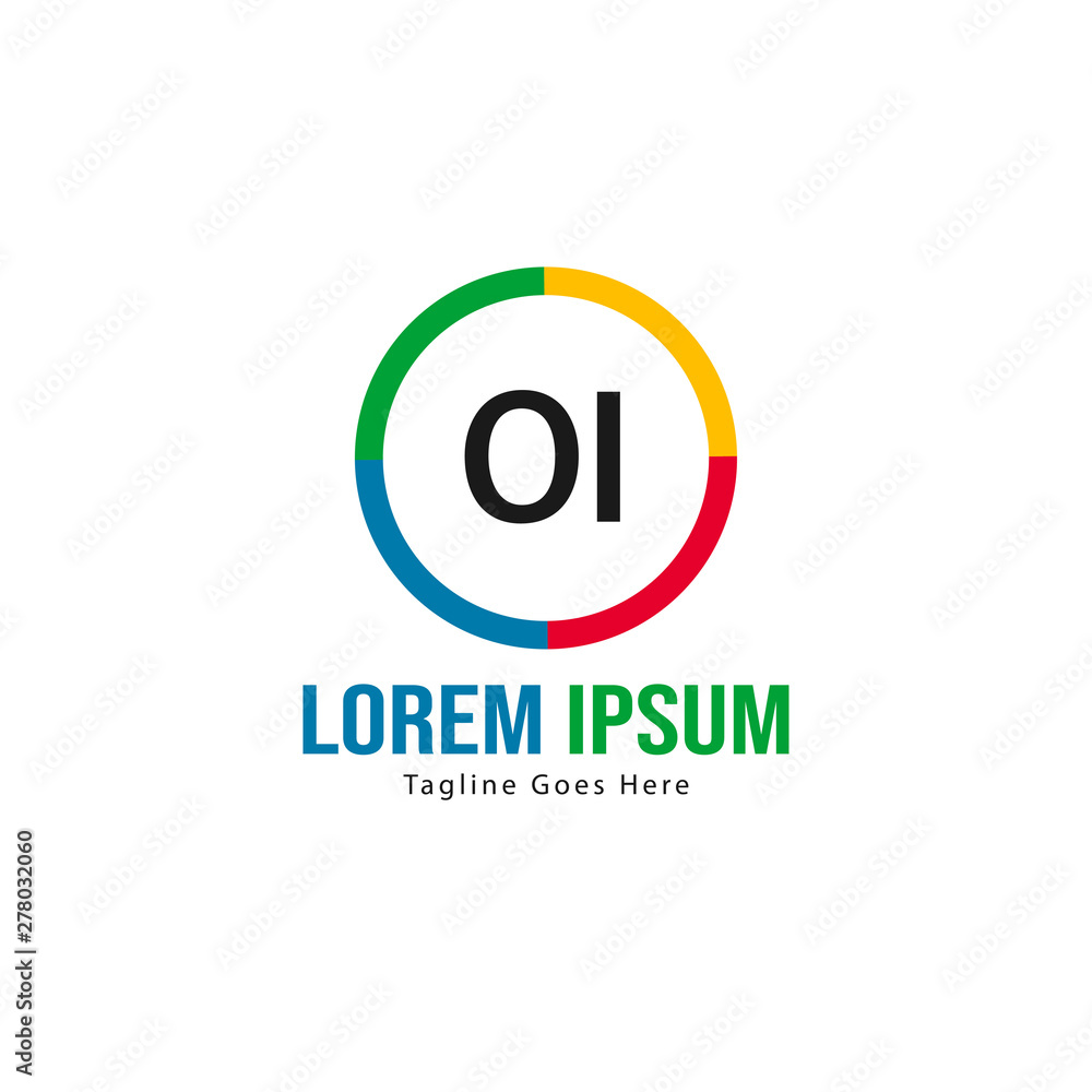 Initial OI logo template with modern frame. Minimalist OI letter logo vector illustration Initial OI logo template with modern frame. Minimalist OI letter logo vector illustration