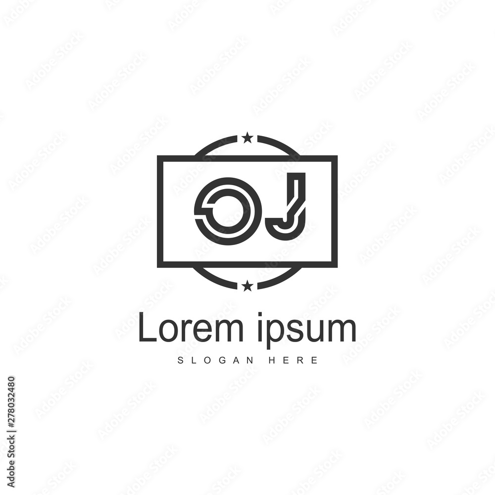 Initial OJ logo template with modern frame. Minimalist OJ letter logo vector illustration Initial OJ logo template with modern frame. Minimalist OJ letter logo vector illustration