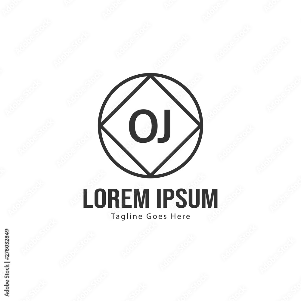 Obraz premium Initial OJ logo template with modern frame. Minimalist OJ letter logo vector illustration