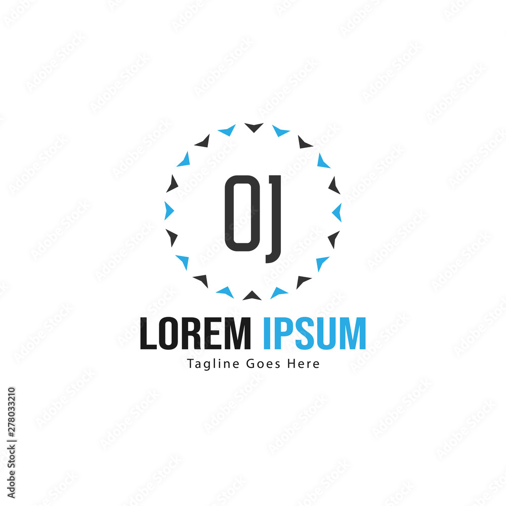 Fototapeta premium Initial OJ logo template with modern frame. Minimalist OJ letter logo vector illustration