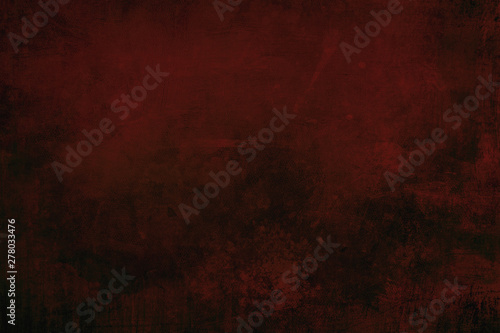 Splattered red paint on a canvas, grungy background or texture