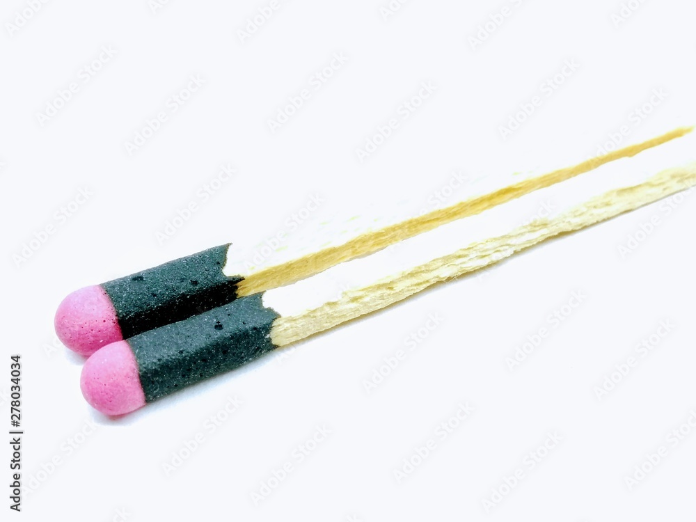 A picture of matchsticks isolated on white background A picture of matchsticks isolated on white background