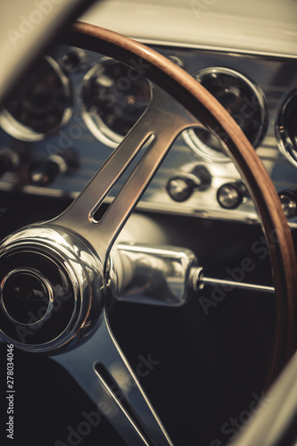 Wooden steering wheel of an...