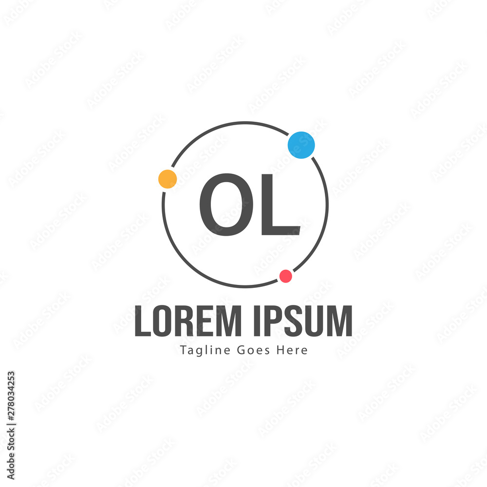 Obraz premium Initial OL logo template with modern frame. Minimalist OL letter logo vector illustration