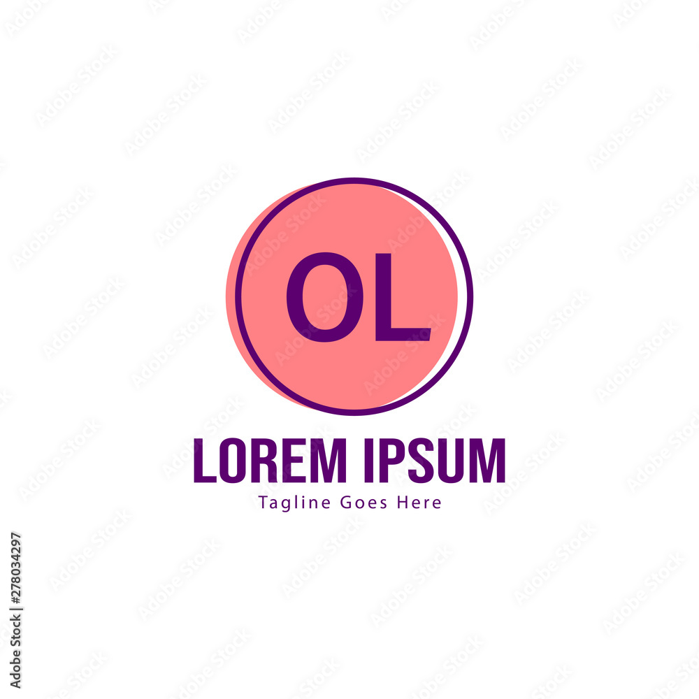 Initial OL logo template with modern frame. Minimalist OL letter logo vector illustration