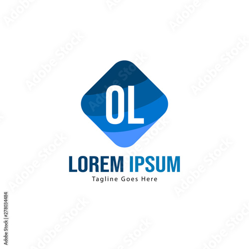 Initial OL logo template with modern frame. Minimalist OL letter logo vector illustration © Robani