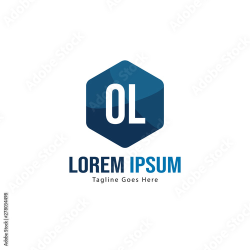 Initial OL logo template with modern frame. Minimalist OL letter logo vector illustration © Robani