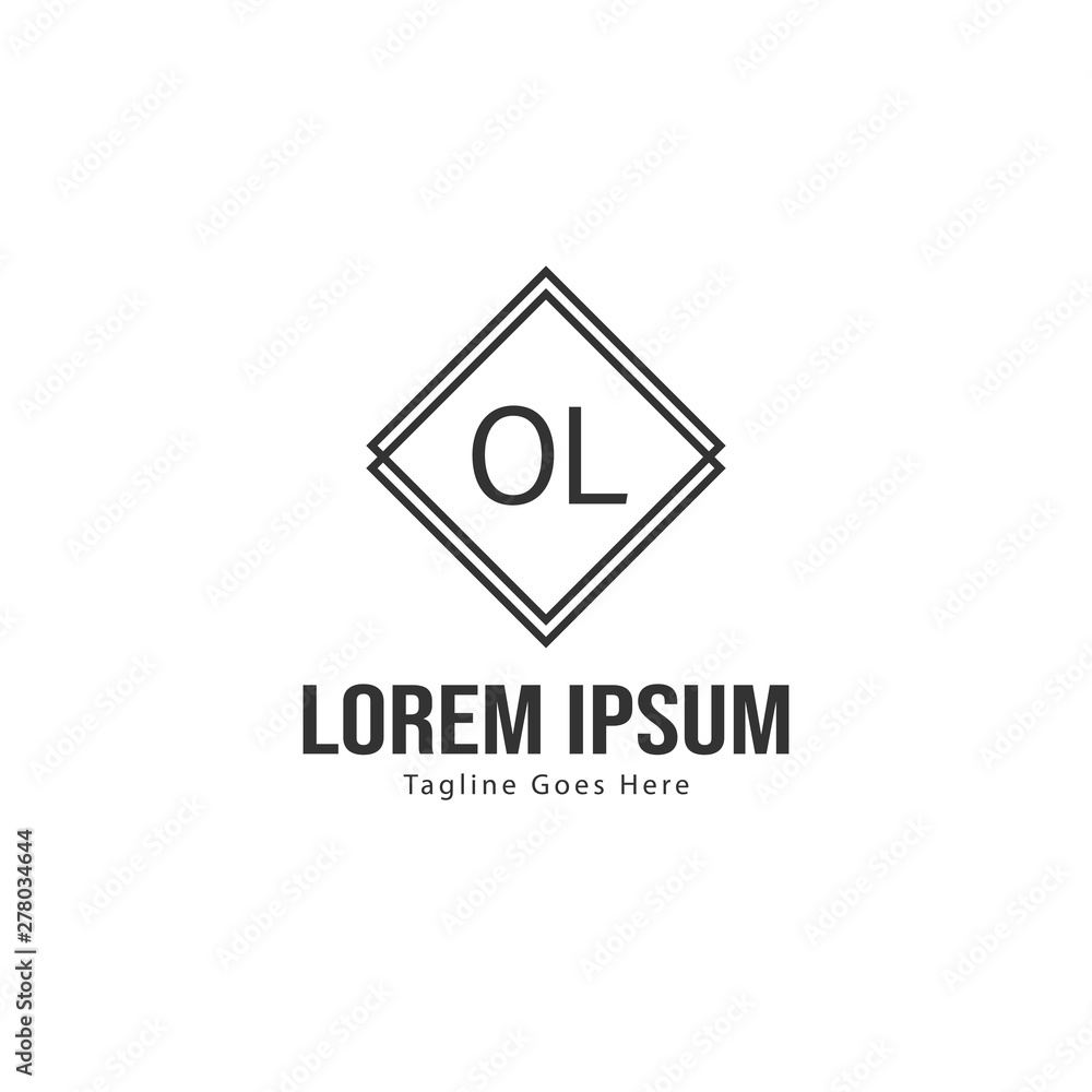 Fototapeta premium Initial OL logo template with modern frame. Minimalist OL letter logo vector illustration