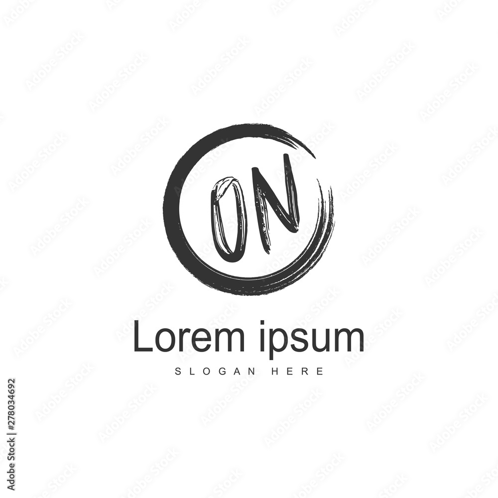 Initial ON logo template with modern frame. Minimalist ON letter logo vector illustration Initial ON logo template with modern frame. Minimalist ON letter logo vector illustration