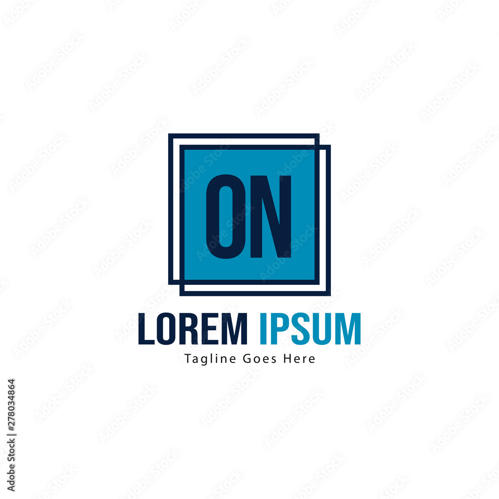 Initial ON logo template with modern frame. Minimalist ON letter logo vector illustration Initial ON logo template with modern frame. Minimalist ON letter logo vector illustration
