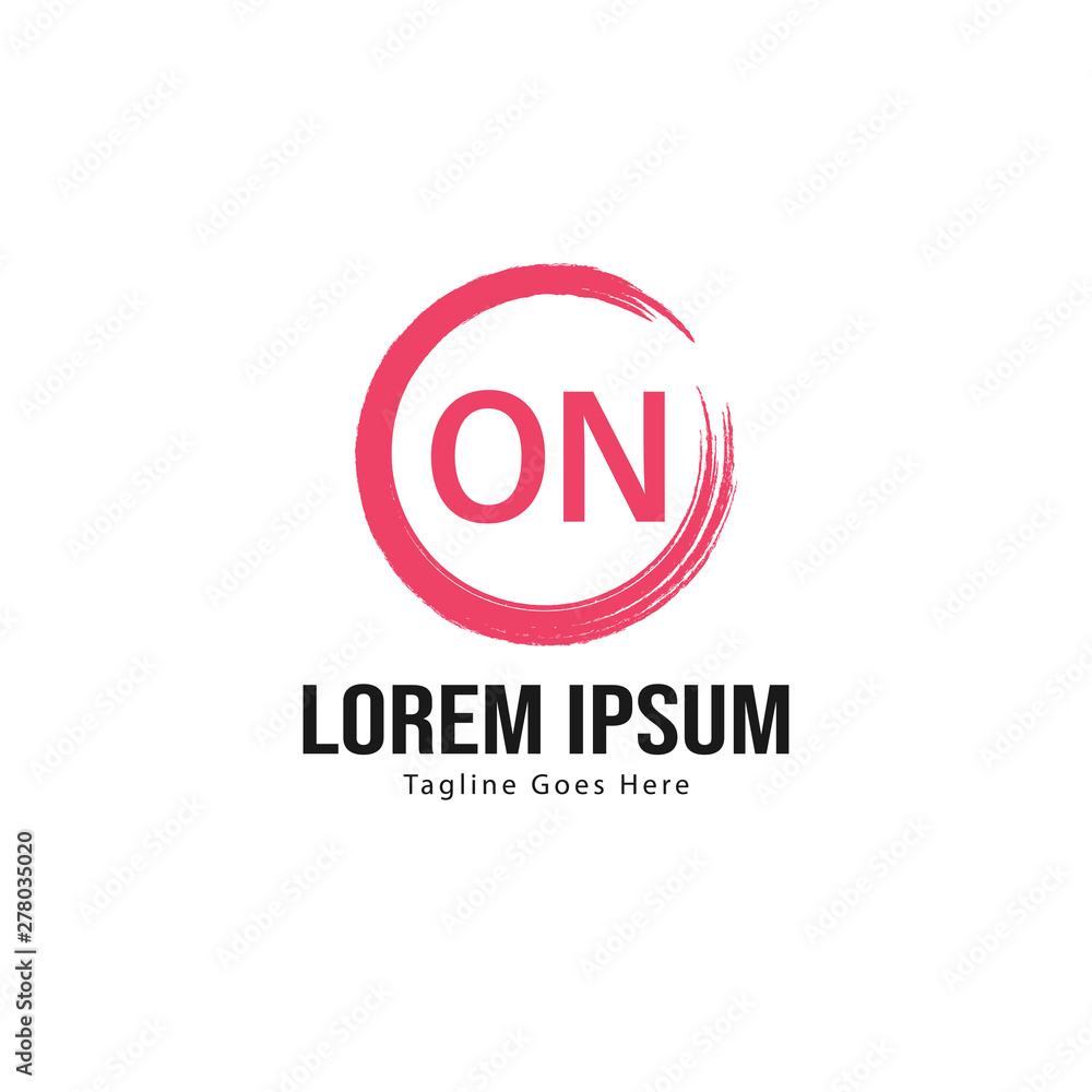 Initial ON logo template with modern frame. Minimalist ON letter logo vector illustration Initial ON logo template with modern frame. Minimalist ON letter logo vector illustration