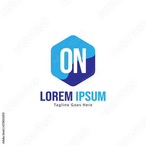 Initial ON logo template with modern frame. Minimalist ON letter logo vector illustration © Robani