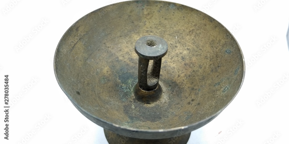A picture of rusted lamp on white background A picture of rusted lamp on white background