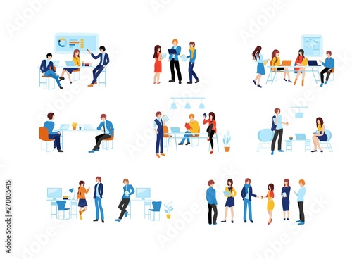 Colorful set in flat cartoon style