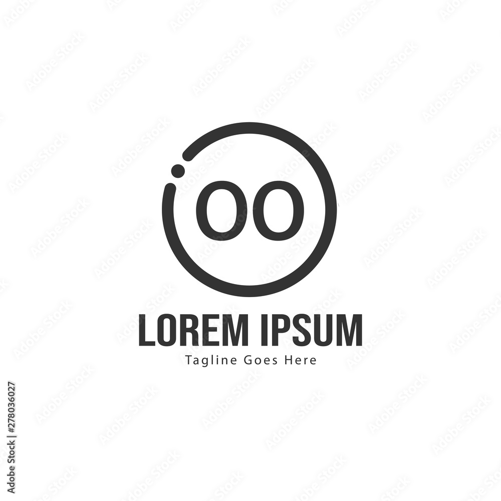 Obraz premium Initial OO logo template with modern frame. Minimalist OO letter logo vector illustration