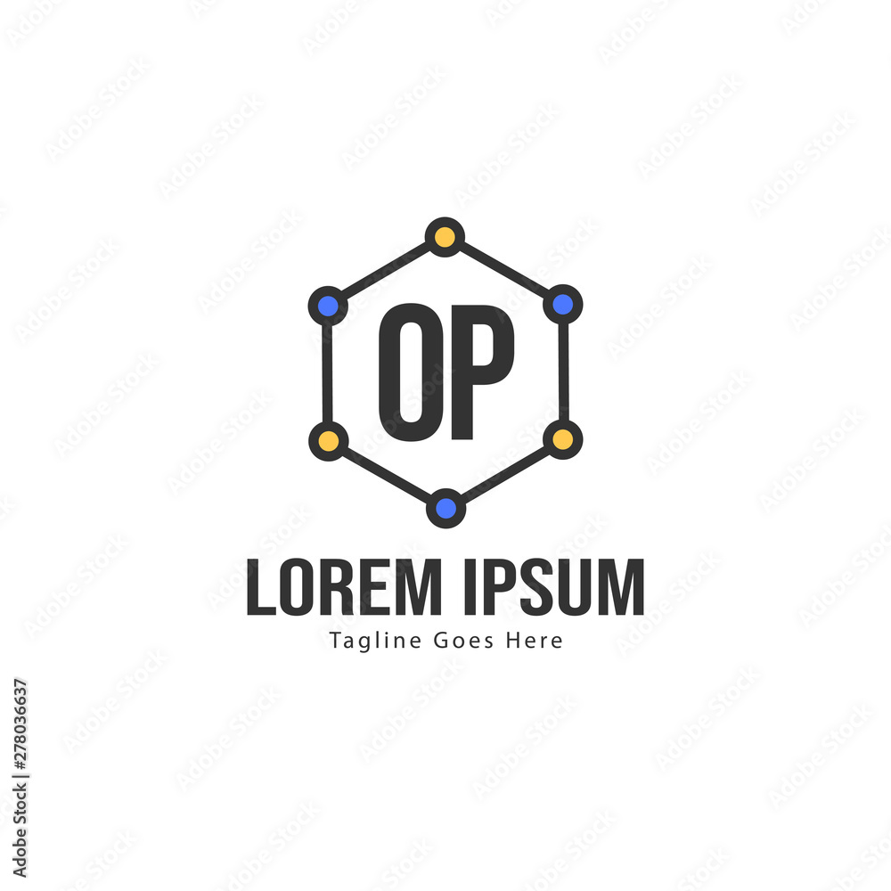 Initial OP logo template with modern frame. Minimalist OP letter logo vector illustration Initial OP logo template with modern frame. Minimalist OP letter logo vector illustration