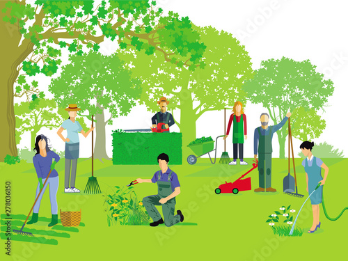 Gärtner arbeiten im Garten