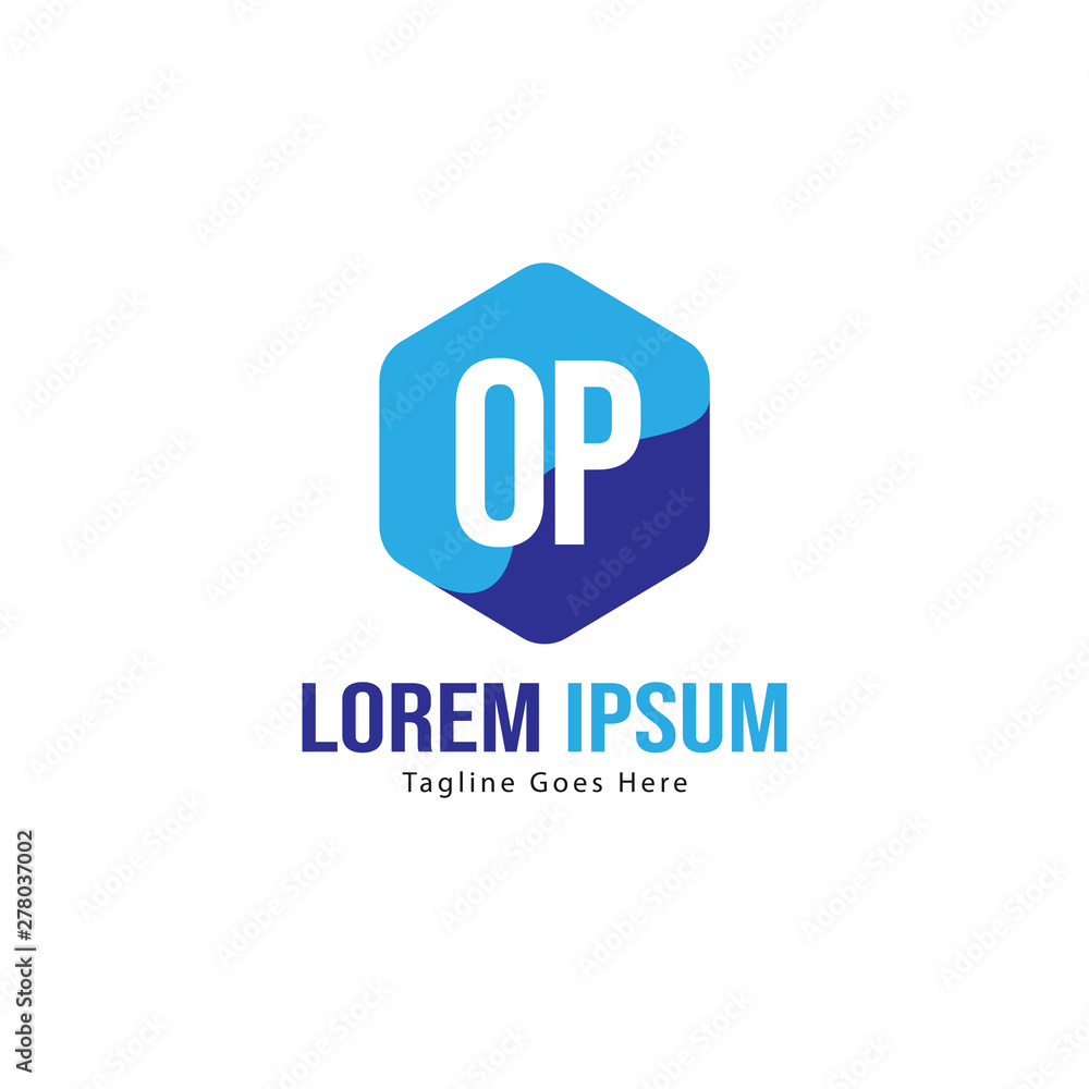 Initial OP logo template with modern frame. Minimalist OP letter logo vector illustration Initial OP logo template with modern frame. Minimalist OP letter logo vector illustration