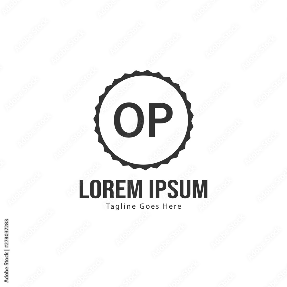 Initial OP logo template with modern frame. Minimalist OP letter logo vector illustration Initial OP logo template with modern frame. Minimalist OP letter logo vector illustration