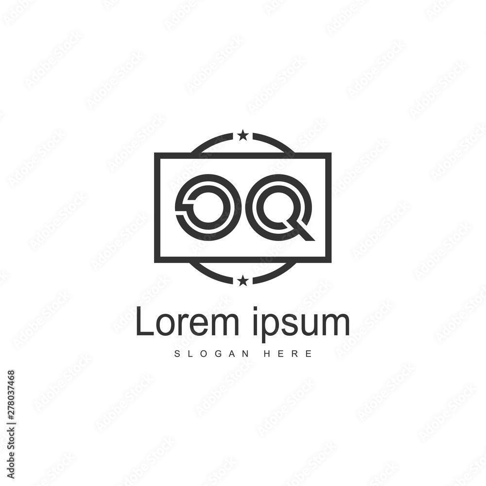 Initial OQ logo template with modern frame. Minimalist OQ letter logo vector illustration Initial OQ logo template with modern frame. Minimalist OQ letter logo vector illustration