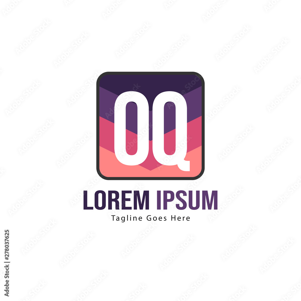 Initial OQ logo template with modern frame. Minimalist OQ letter logo vector illustration Initial OQ logo template with modern frame. Minimalist OQ letter logo vector illustration