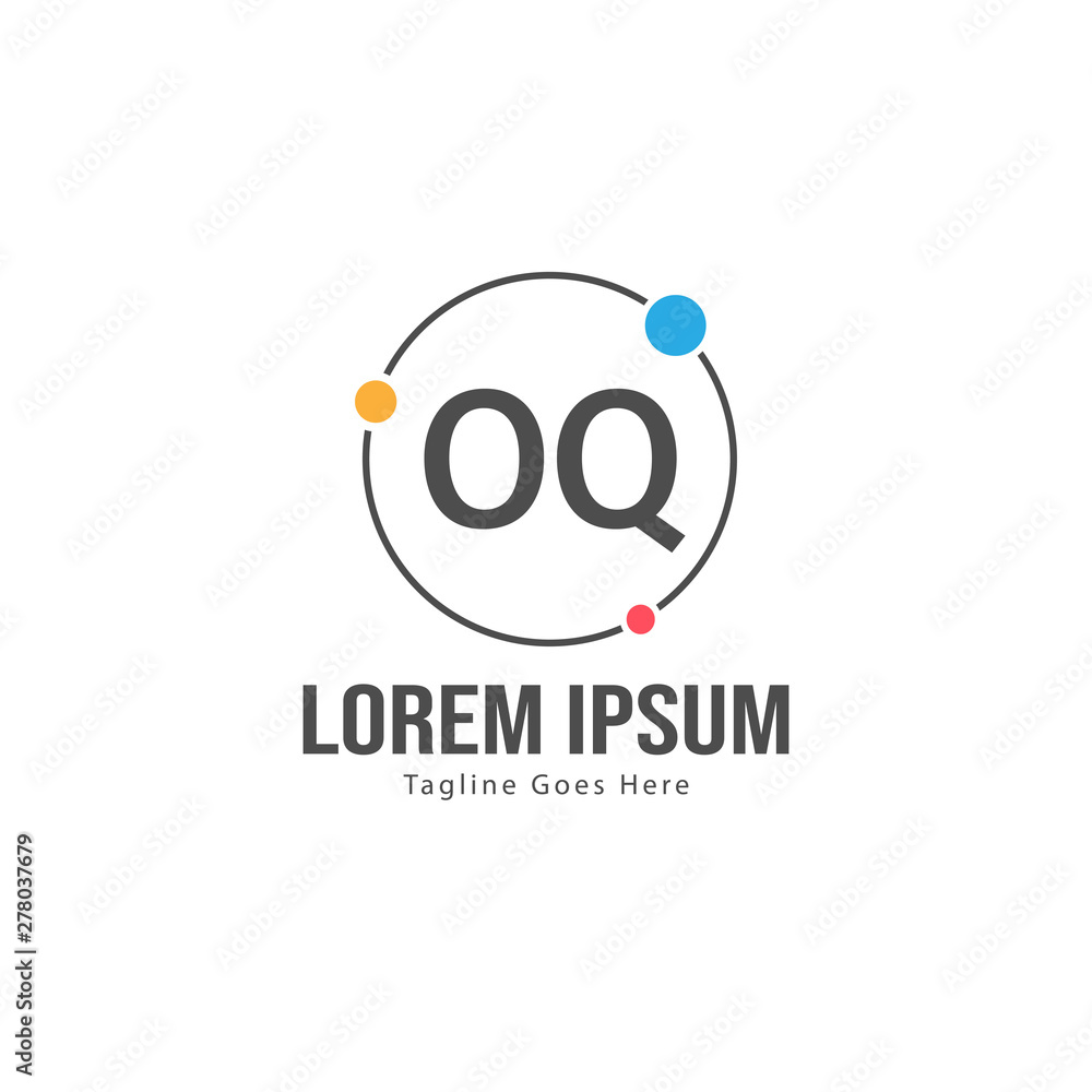 Initial OQ logo template with modern frame. Minimalist OQ letter logo vector illustration Initial OQ logo template with modern frame. Minimalist OQ letter logo vector illustration