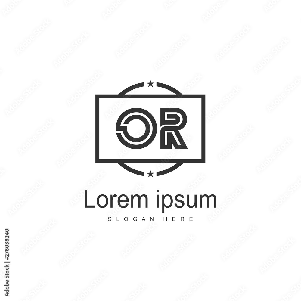 Initial OR logo template with modern frame. Minimalist OR letter logo vector illustration Initial OR logo template with modern frame. Minimalist OR letter logo vector illustration
