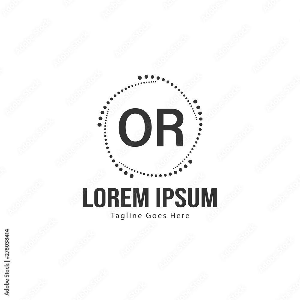 Initial OR logo template with modern frame. Minimalist OR letter logo vector illustration Initial OR logo template with modern frame. Minimalist OR letter logo vector illustration
