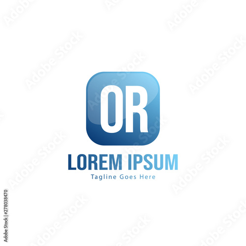 Initial OR logo template with modern frame. Minimalist OR letter logo vector illustration © Robani