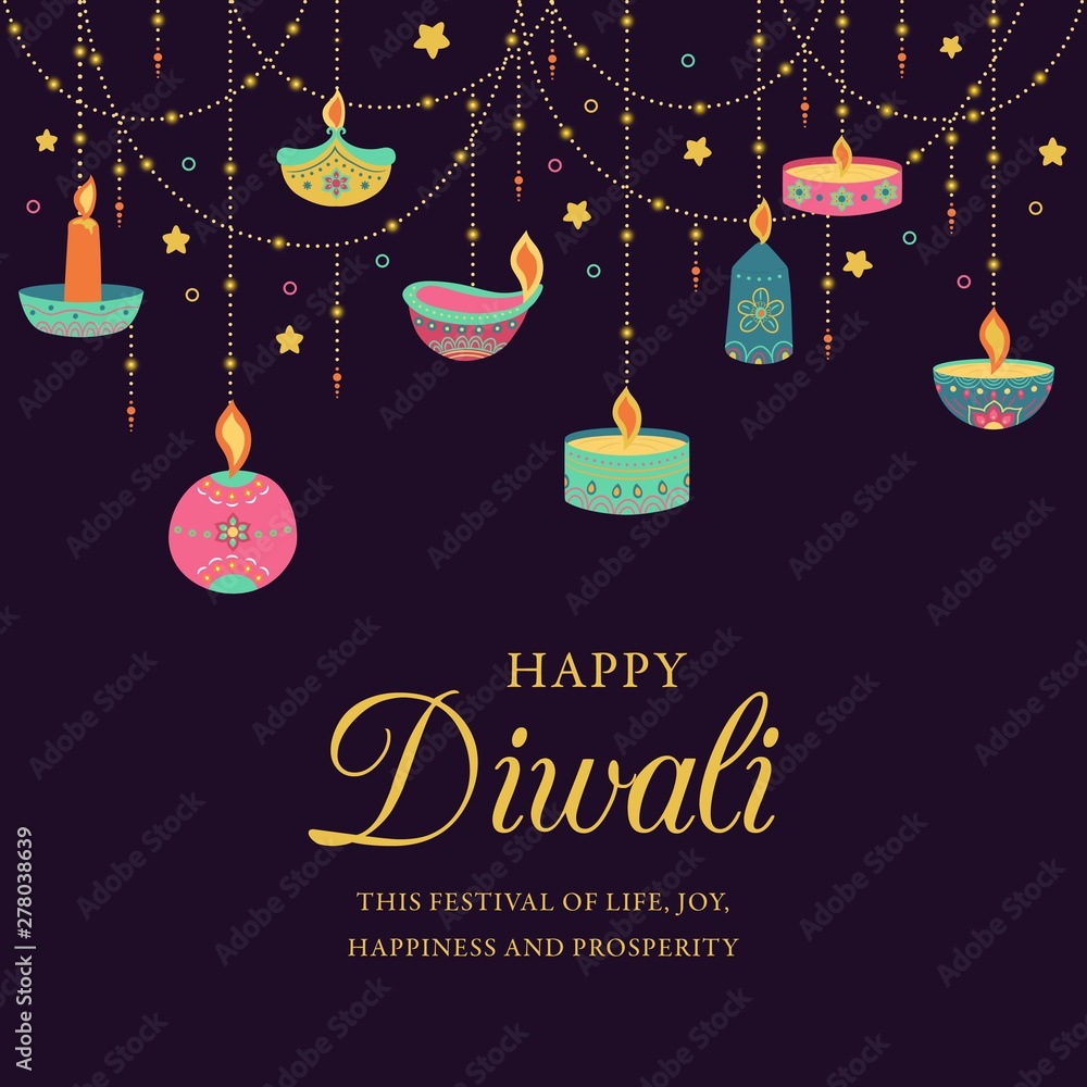 Happy diwali. Festival of light, greeting card. Diwali colorful posters