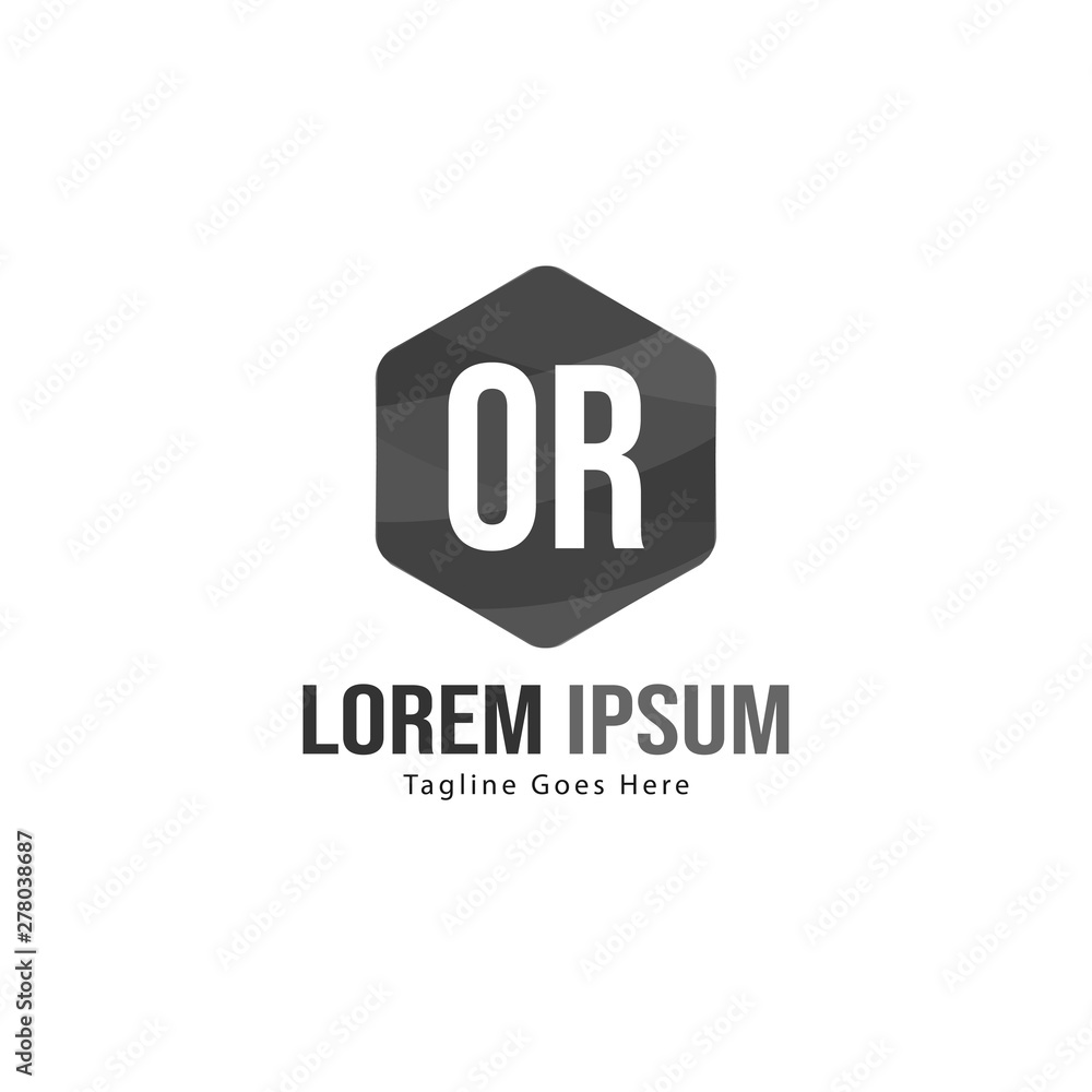 Initial OR logo template with modern frame. Minimalist OR letter logo vector illustration