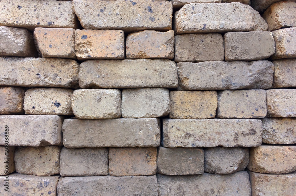 Fototapeta premium bricks layout, Russian bricks, stock texture, Modern closeup. Modern abstract background. Grunge texture. Space wallpaper.