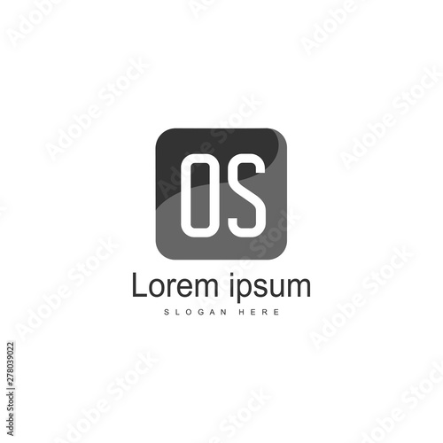 Initial OS logo template with modern frame. Minimalist OS letter logo vector illustration
