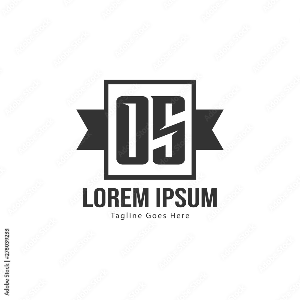 Initial OS logo template with modern frame. Minimalist OS letter logo vector illustration Initial OS logo template with modern frame. Minimalist OS letter logo vector illustration