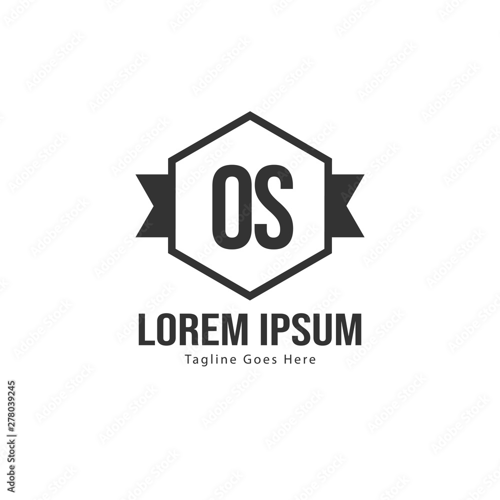 Initial OS logo template with modern frame. Minimalist OS letter logo vector illustration Initial OS logo template with modern frame. Minimalist OS letter logo vector illustration