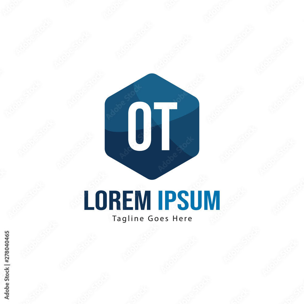Fototapeta premium Initial OT logo template with modern frame. Minimalist OT letter logo vector illustration