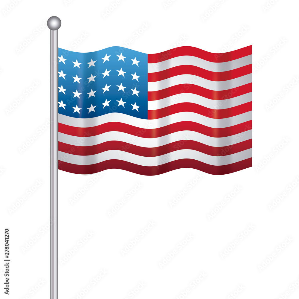 Fototapeta premium united state of american flag in stick