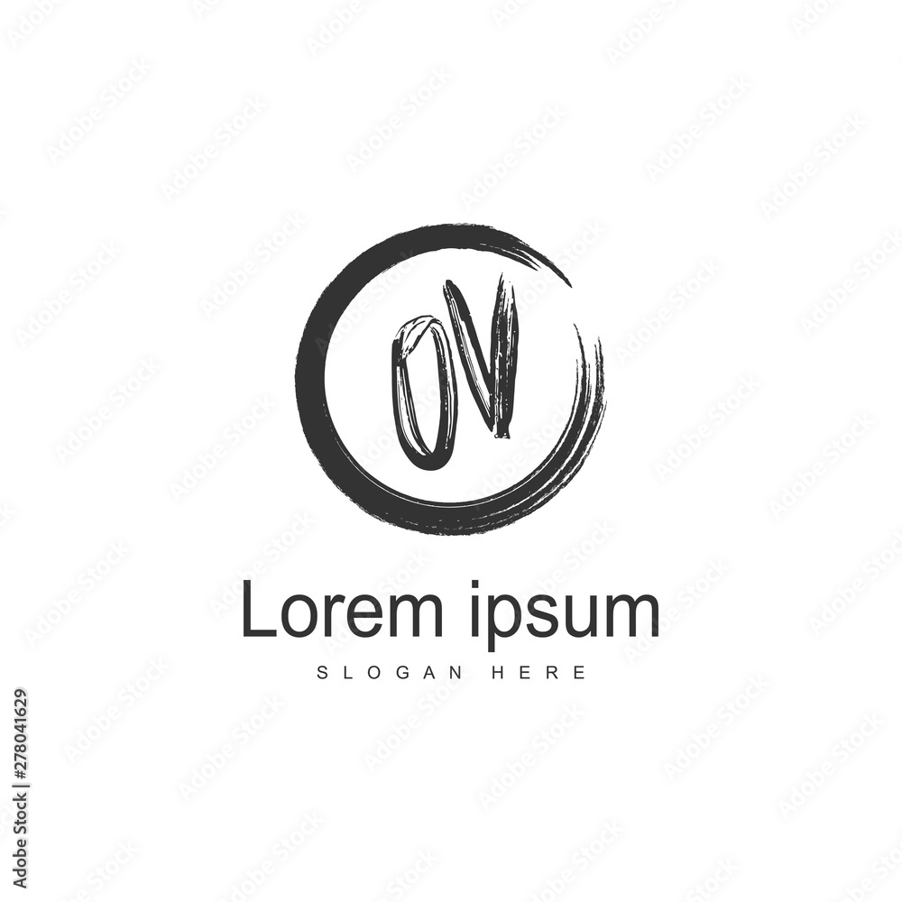 Initial OV logo template with modern frame. Minimalist OV letter logo vector illustration Initial OV logo template with modern frame. Minimalist OV letter logo vector illustration