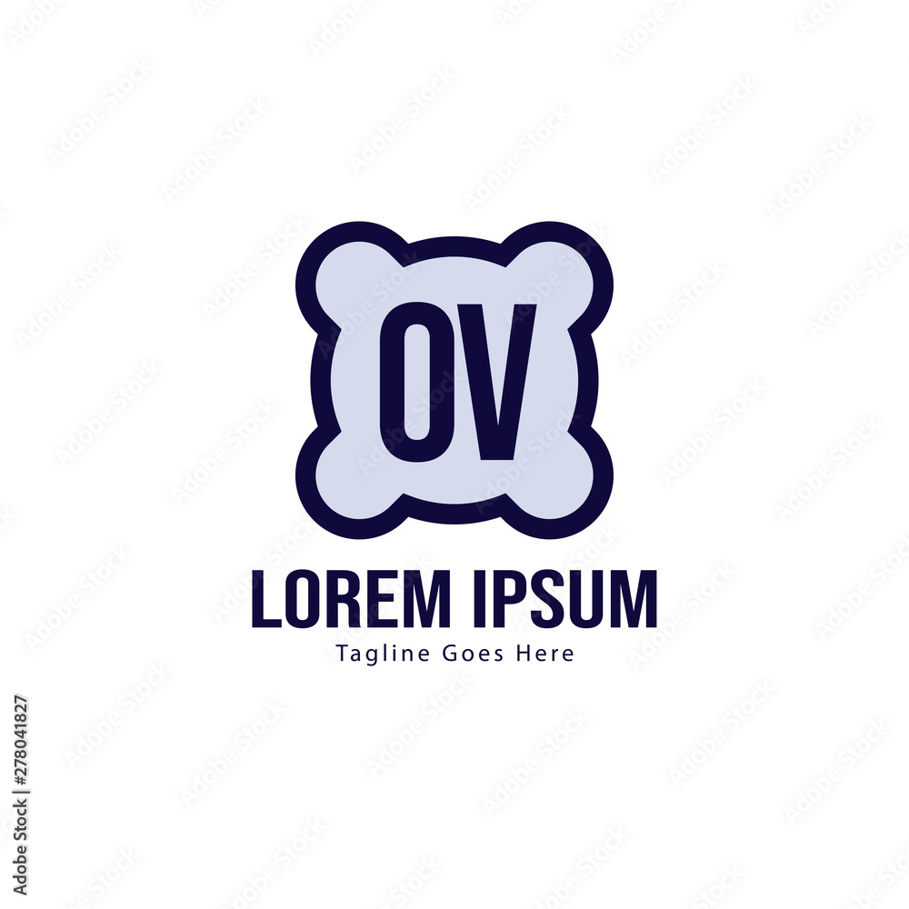Initial OV logo template with modern frame. Minimalist OV letter logo vector illustration Initial OV logo template with modern frame. Minimalist OV letter logo vector illustration