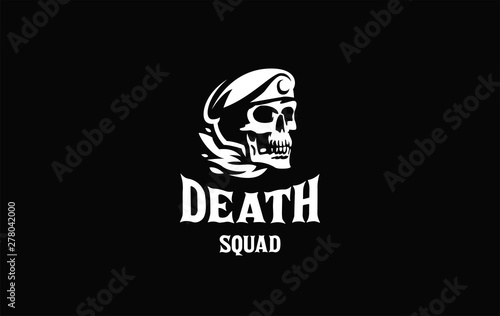 Skull in a military beret 