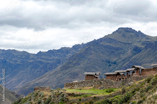 Wallpaper Mural Inca ruins in Pisac archeological site surrounded by green peruvian Andes mountains, Sacred valley of the Incas, Peru Torontodigital.ca