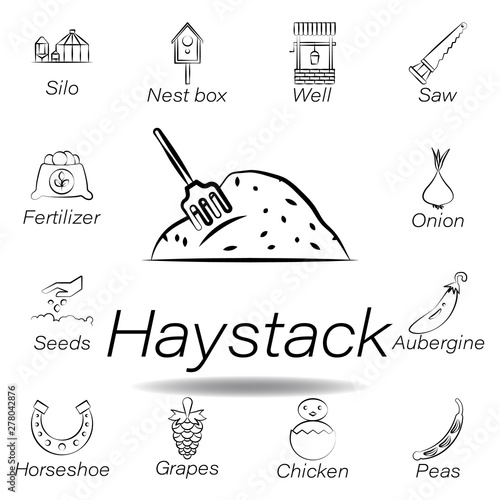 haystack hand draw icon. Element of farming illustration icons. Signs and symbols can be used for web, logo, mobile app, UI, UX