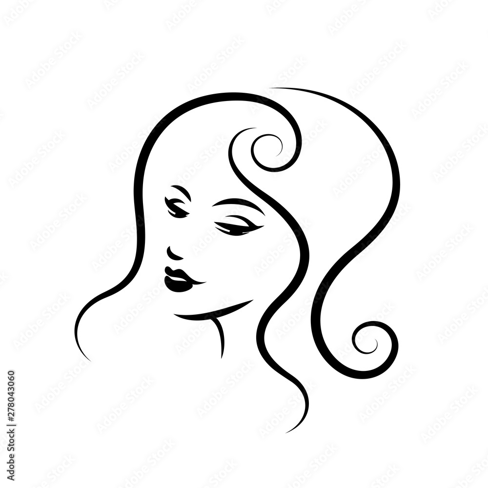 Woman face logo design