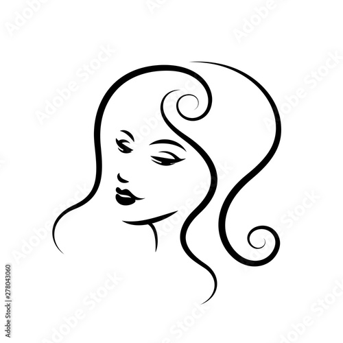Woman face logo design