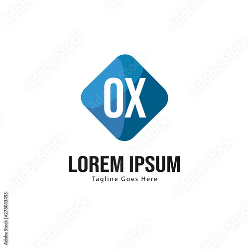 Free Download Initial OX logo template with modern frame. Minimalist OX letter logo vector illustration - GFXLoad