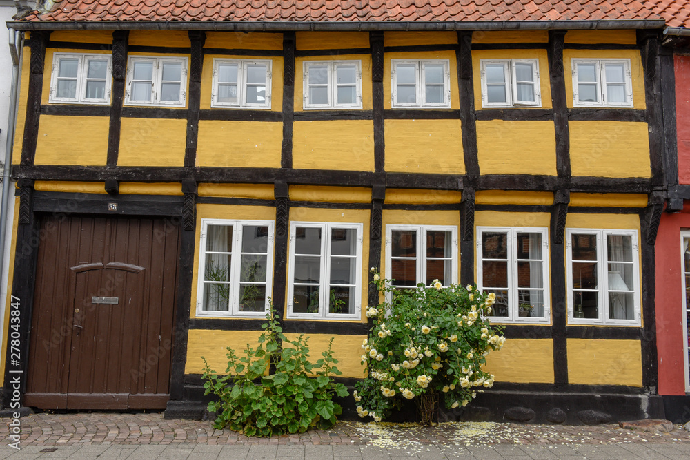 House at the traditional historic village of Ribe on Jutland in Denmark