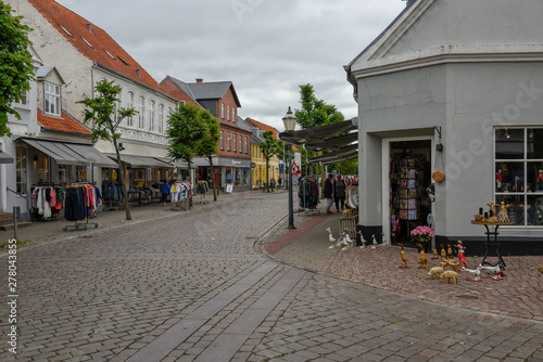 The traditional historic village of Ribe on Jutland in Denmark