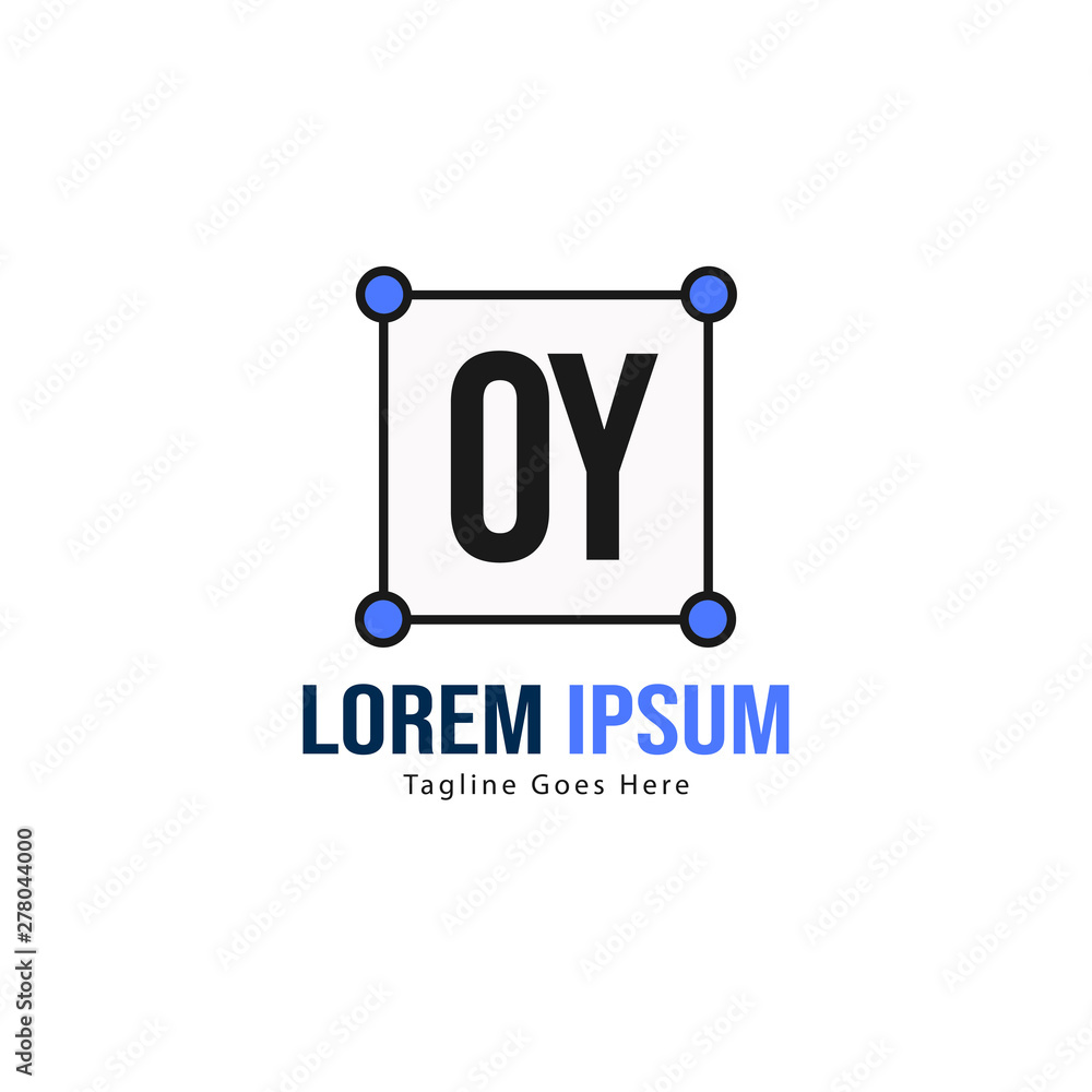 Initial OY logo template with modern frame. Minimalist OY letter logo vector illustration Initial OY logo template with modern frame. Minimalist OY letter logo vector illustration